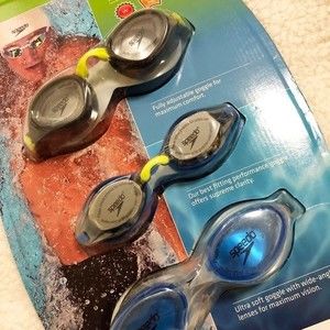 3pk SPEEDO Anti Fog Swim Goggles Adult NWT